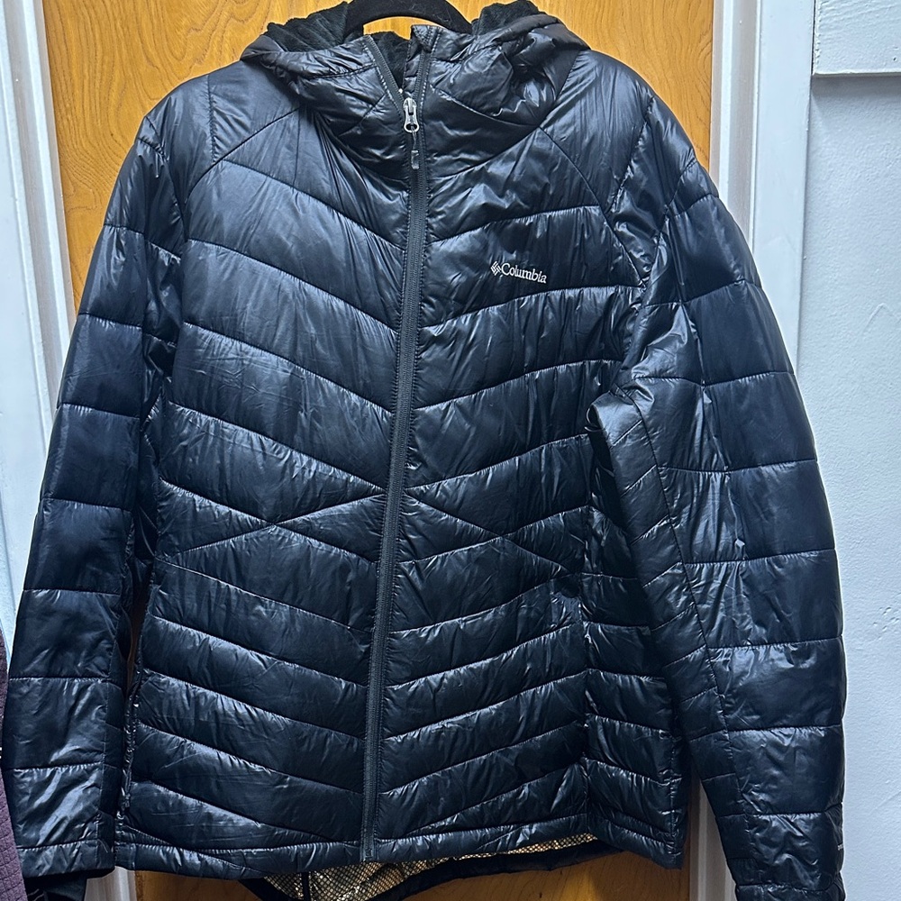 Columbia Quilted Black Hooded Jacket